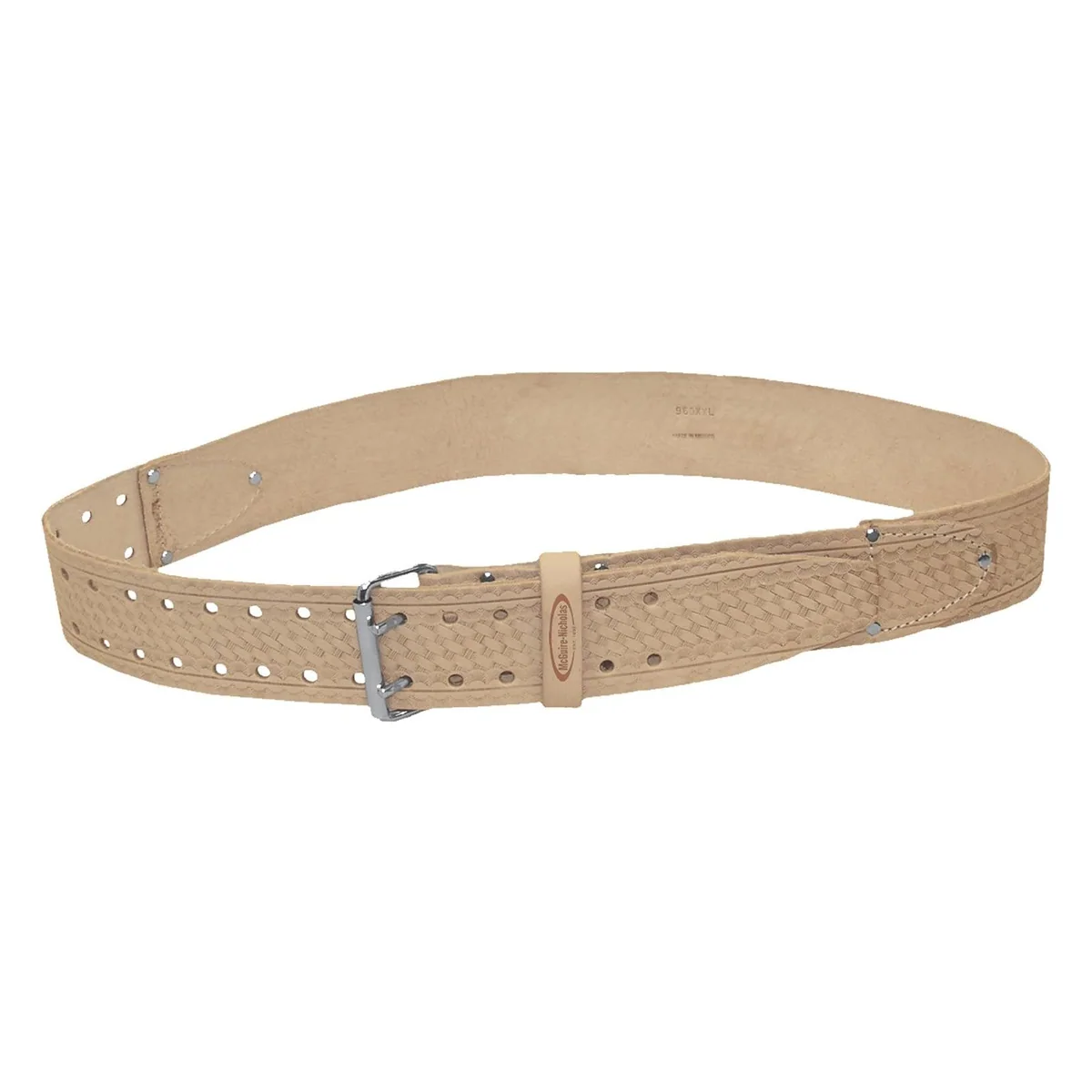 McGuire-Nicholas 2-Inch Roller Buckle Belt, Tan Saddle Leather